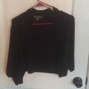 Cropped black cardigan.